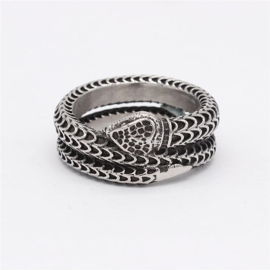 Men's And Women's Gothic Style Snake Head Ring